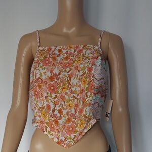SO Womens Colorful Patterned Crop Tank Top‎ Size M